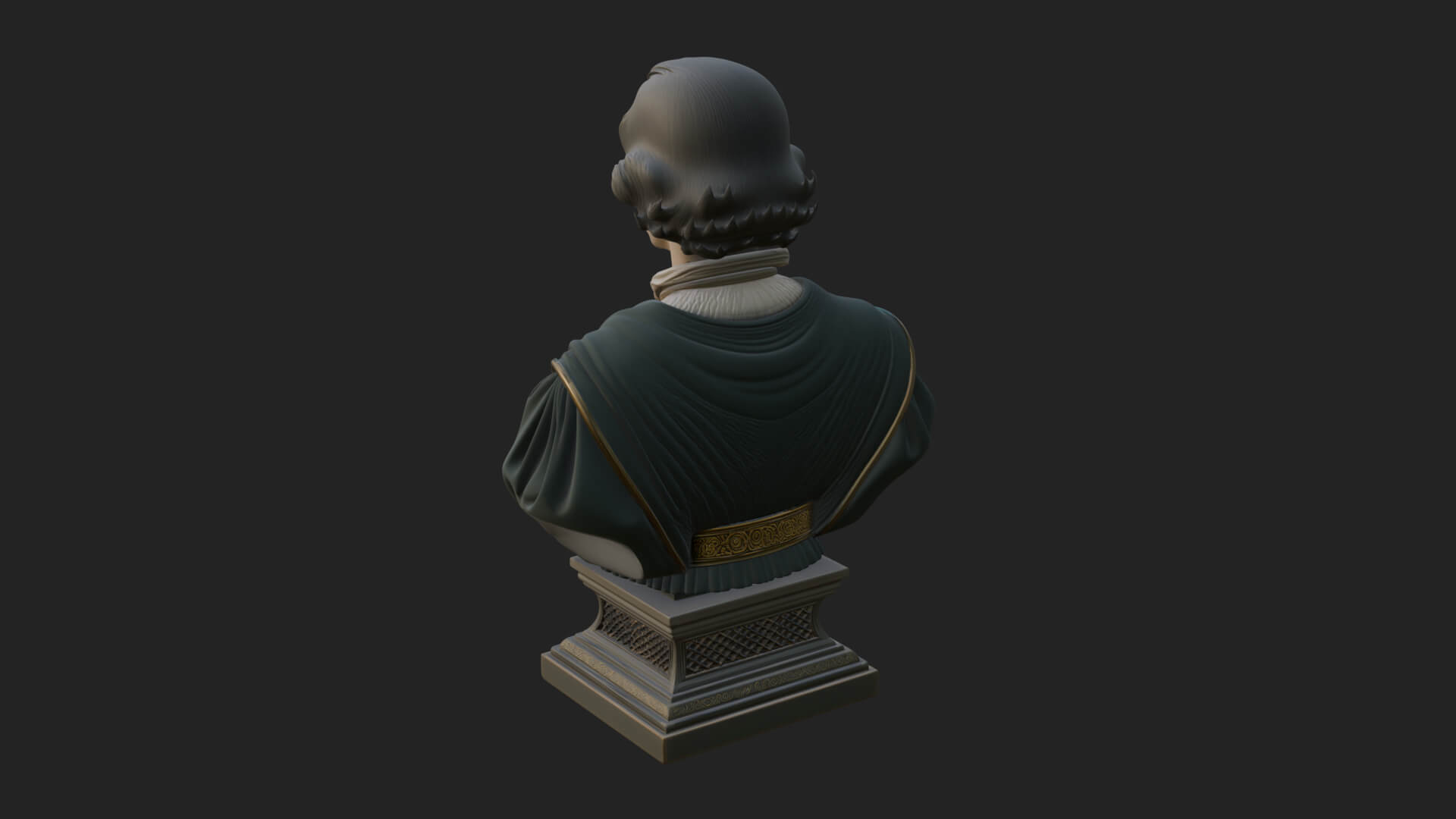 Renaissance Gentleman Bust Design 1 3D Print Model 3D Model