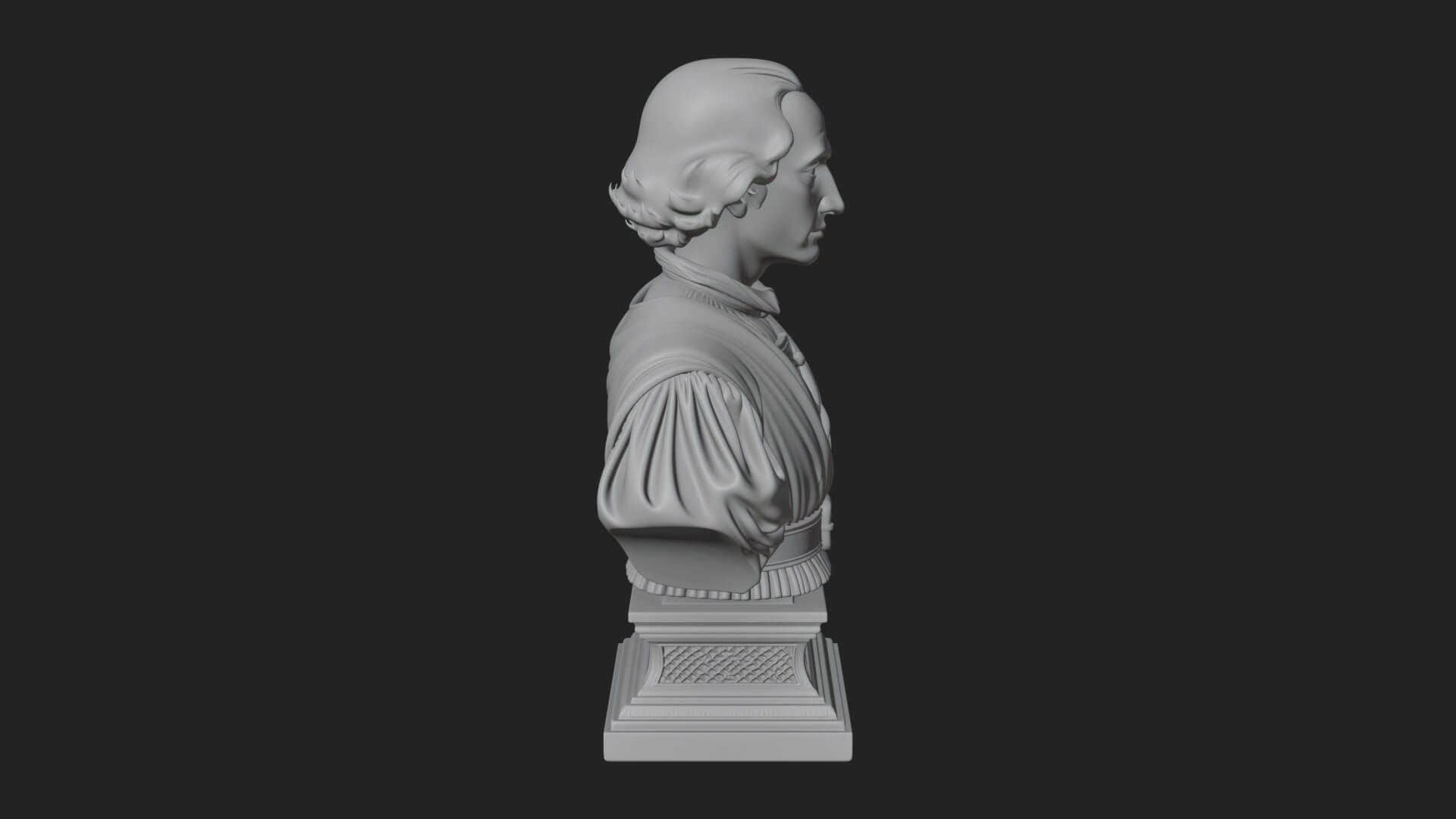 Renaissance Gentleman Bust Design 1 3D Print Model 3D Model