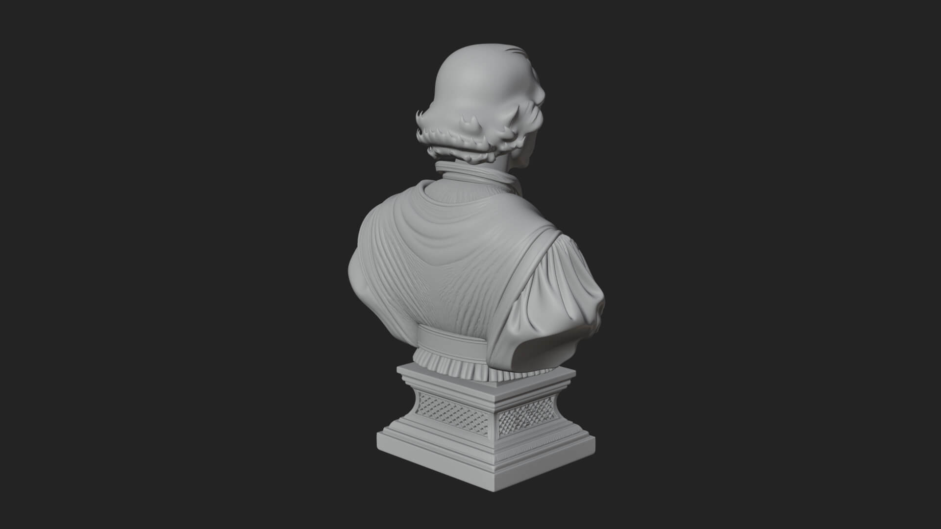 Renaissance Gentleman Bust Design 1 3D Print Model 3D Model