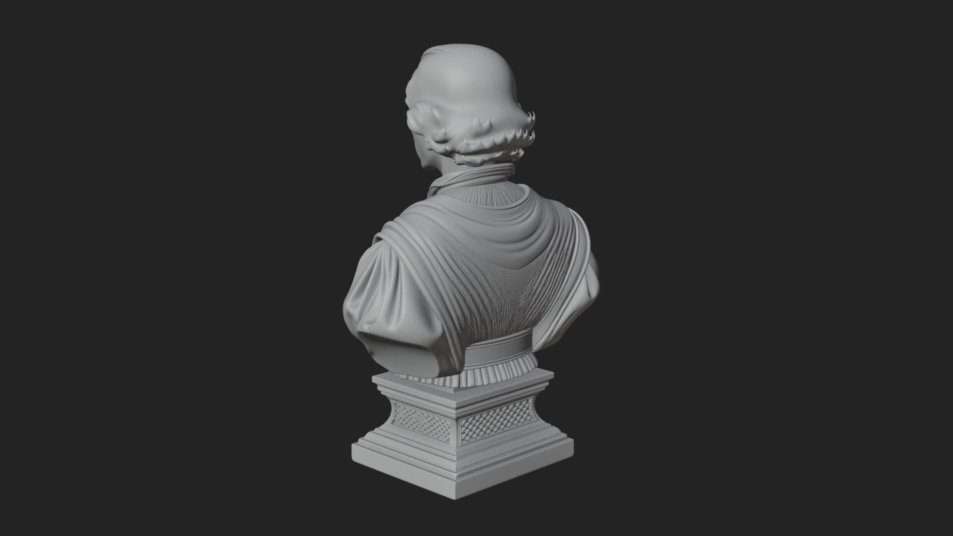 Renaissance Gentleman Bust Design 1 3D Print Model 3D Model