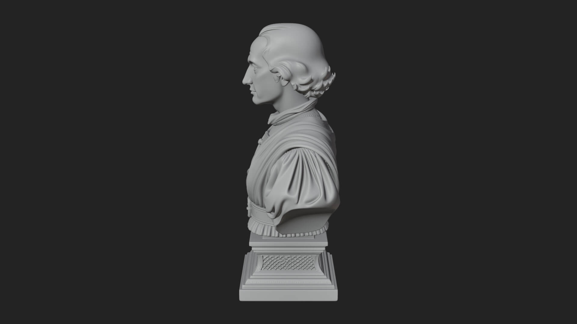 Renaissance Gentleman Bust Design 1 3D Print Model 3D Model