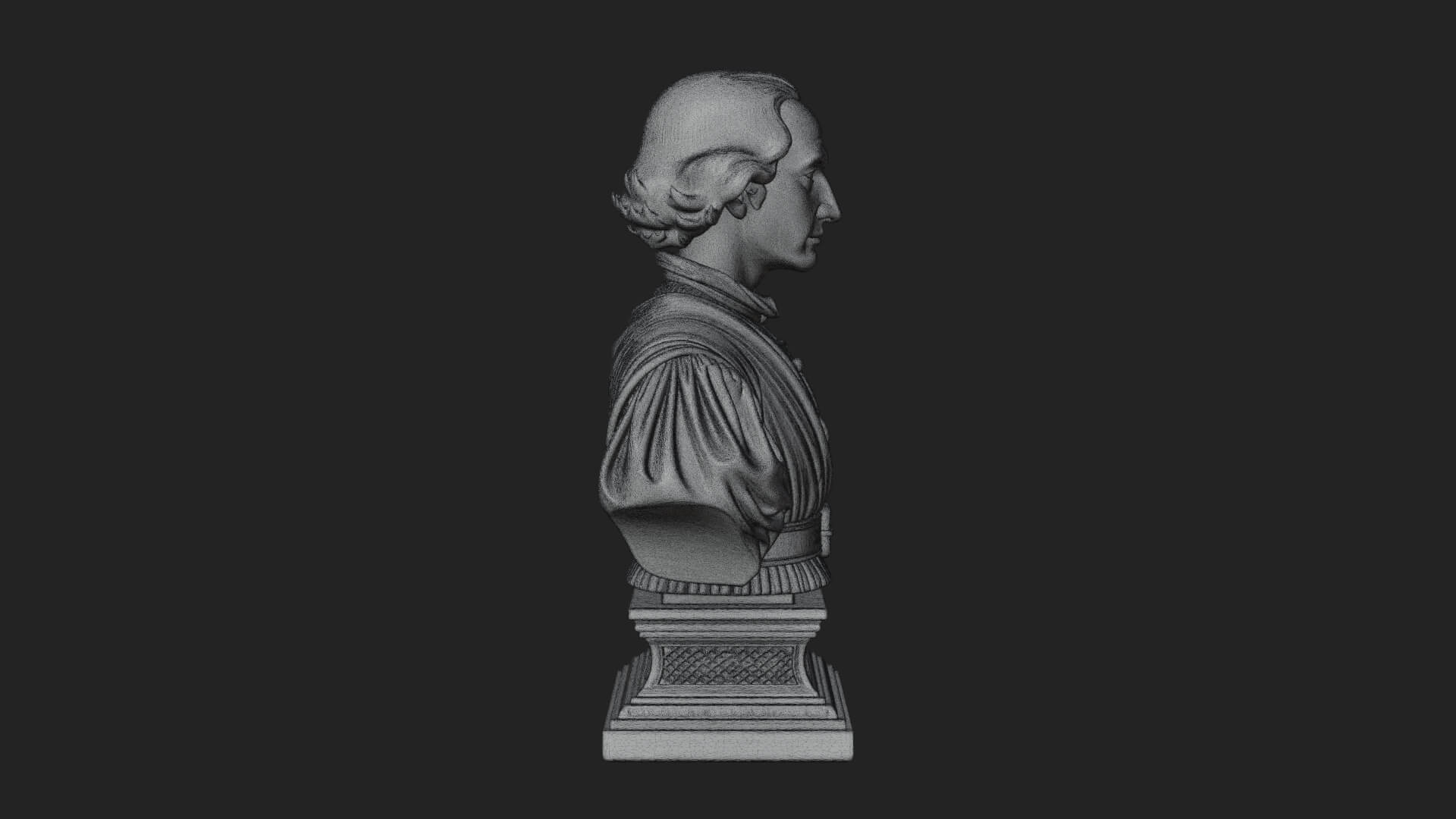 Renaissance Gentleman Bust Design 1 3D Print Model 3D Model