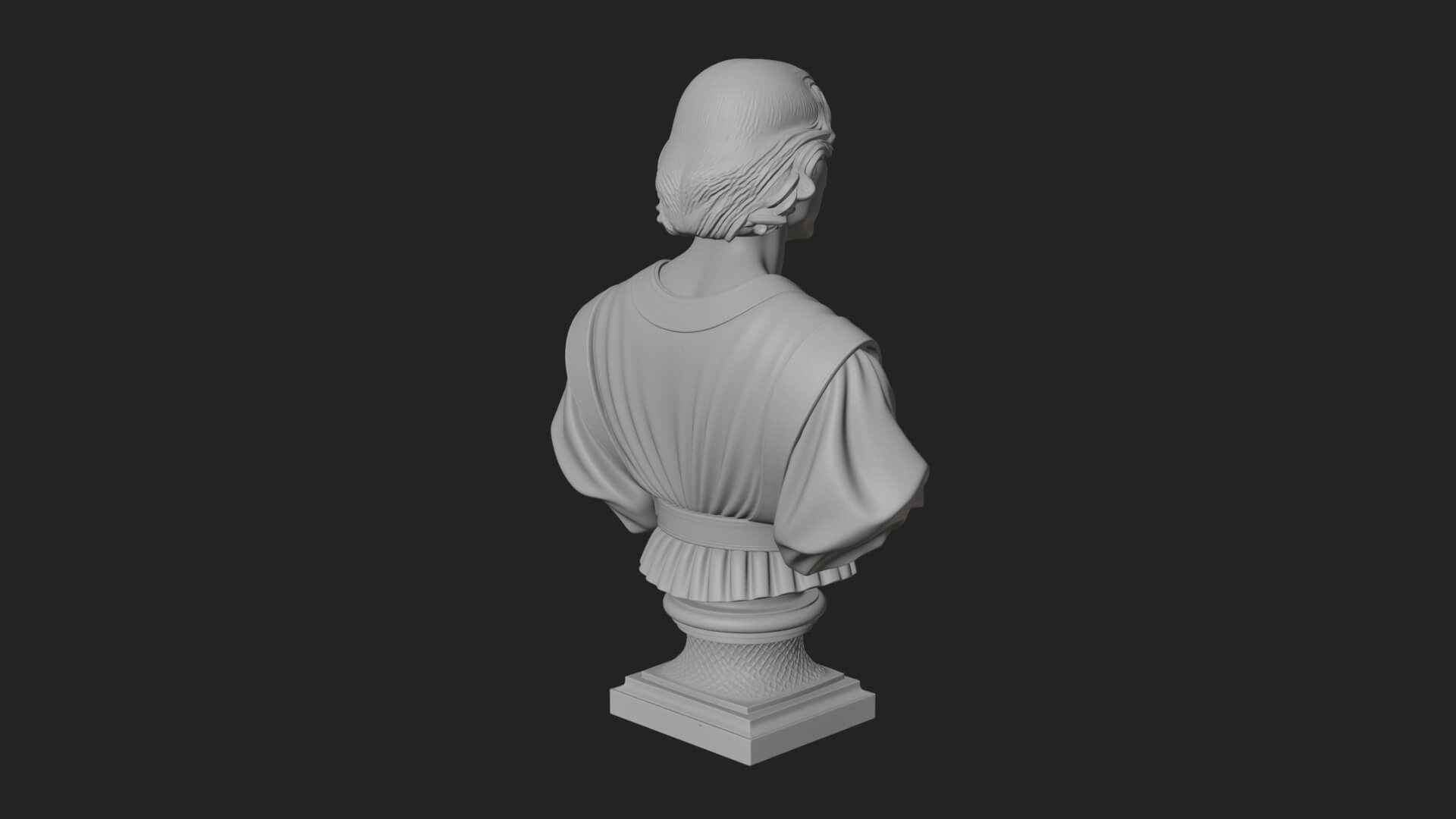 Renaissance Gentleman Bust Design 2 3D Print Model 3D Model