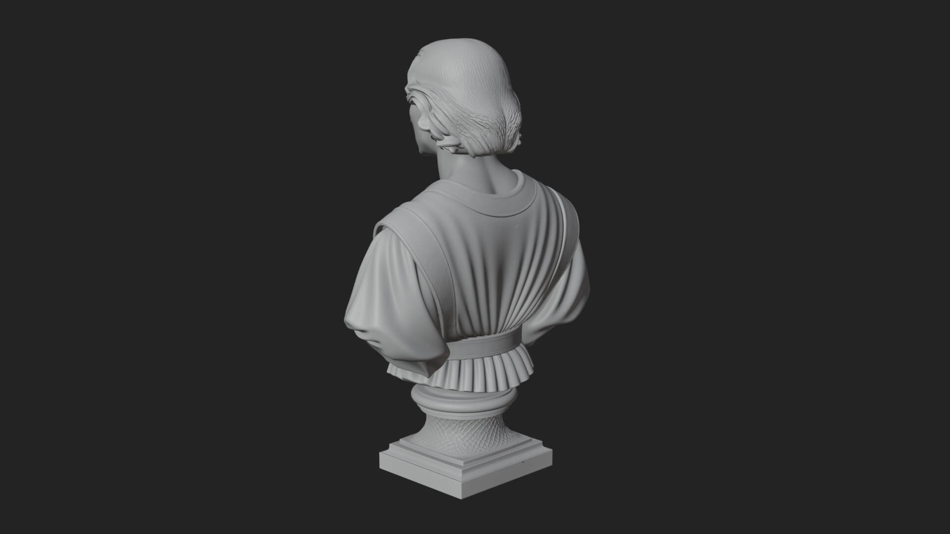 Renaissance Gentleman Bust Design 2 3D Print Model 3D Model