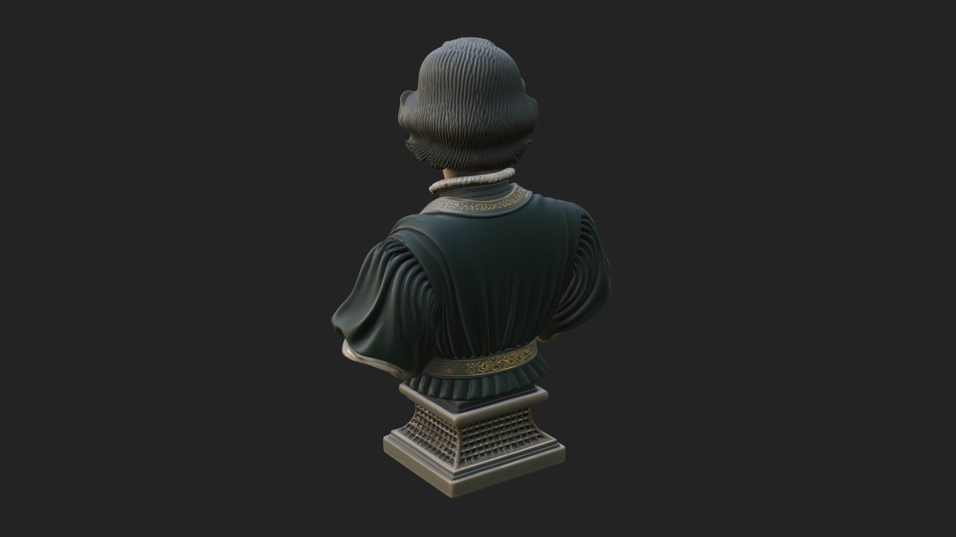 Renaissance Gentleman Bust Design 3 3D Print Model 3D Model