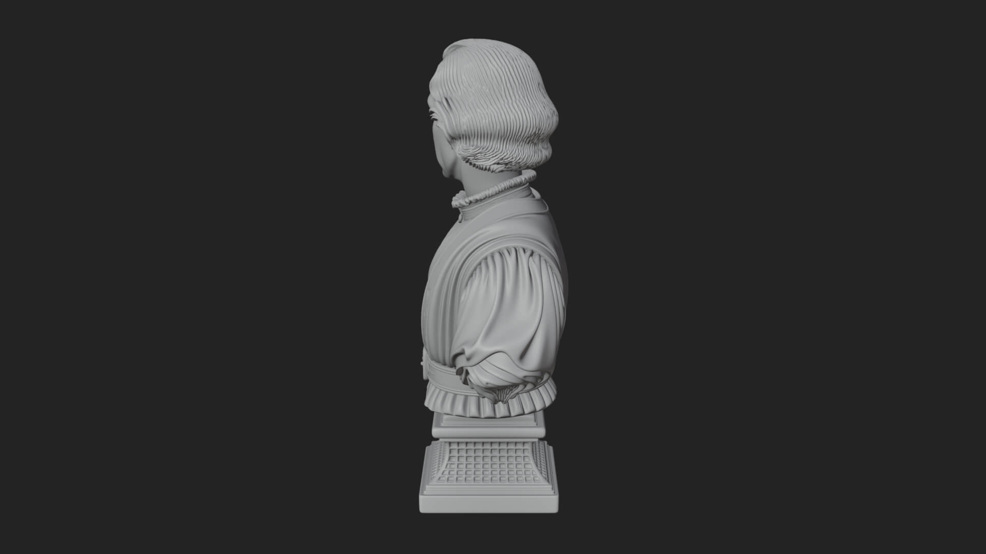Renaissance Gentleman Bust Design 3 3D Print Model 3D Model