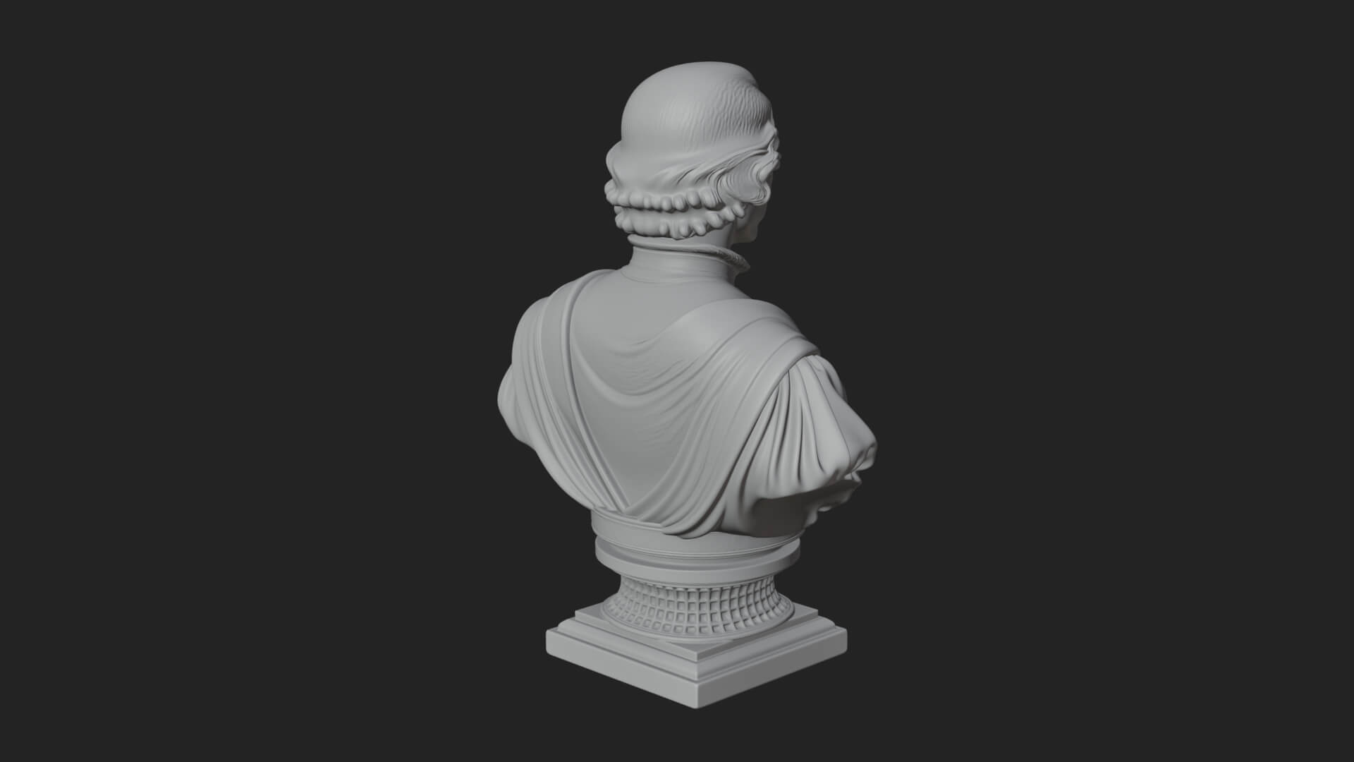 Renaissance Gentleman Bust Design 4 3D Print Model 3D Model