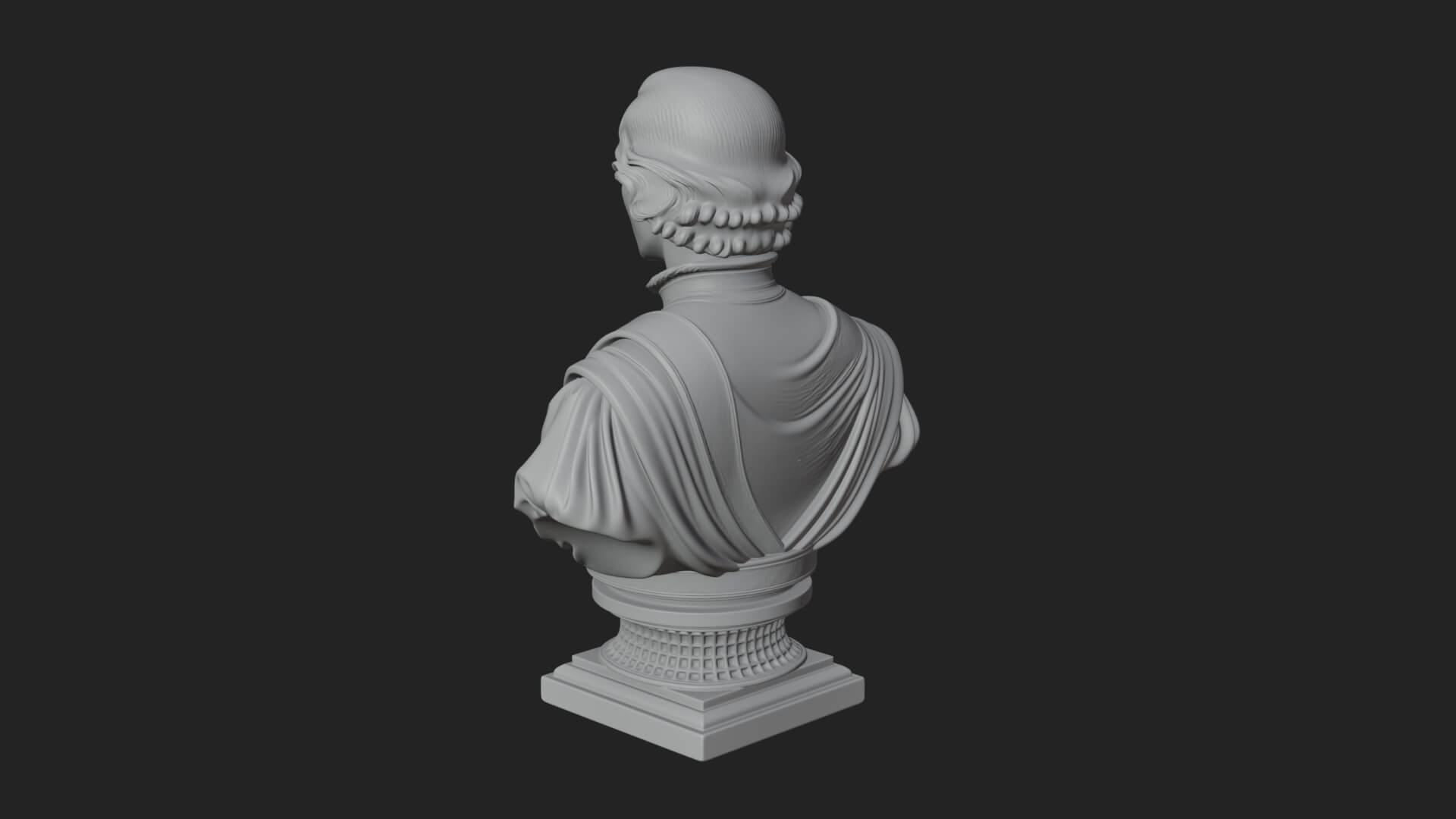 Renaissance Gentleman Bust Design 4 3D Print Model 3D Model