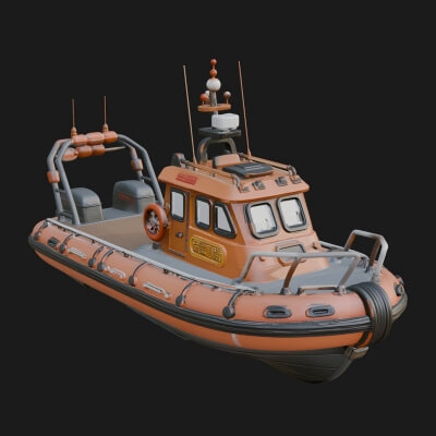 Rescue Boat Model Design 6 3D Print Model