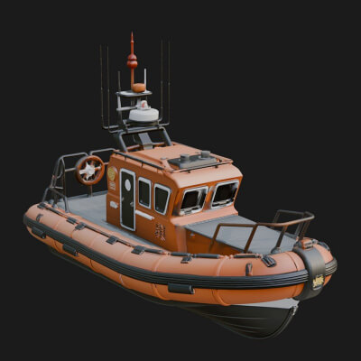 Rescue Boat Model Design 8 3D Print Model