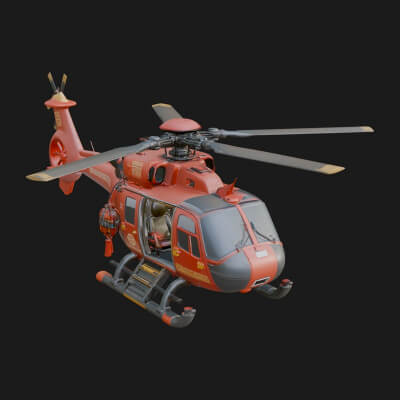 Rescue Helicopter Model Design 1 3D Print Model