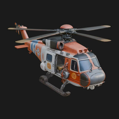 Rescue Helicopter Model Design 10 3D Print Model