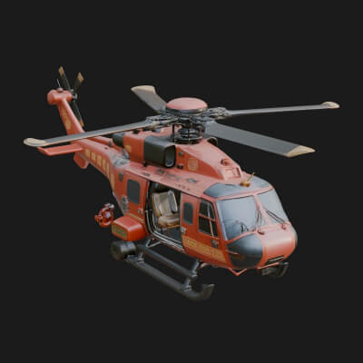 Rescue Helicopter Model Design 11 3D Print Model