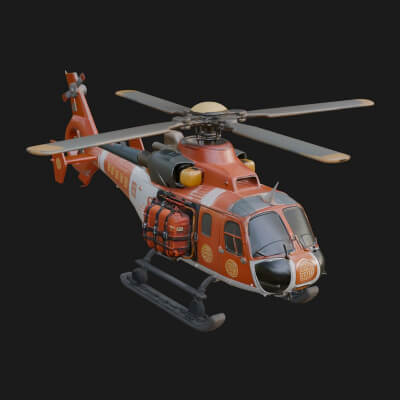 Rescue Helicopter Model Design 12 3D Print Model