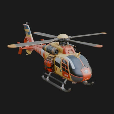 Rescue Helicopter Model Design 13 3D Print Model