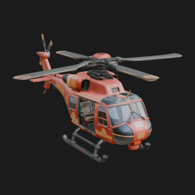 Rescue Helicopter Model Design 14 3D Print Model