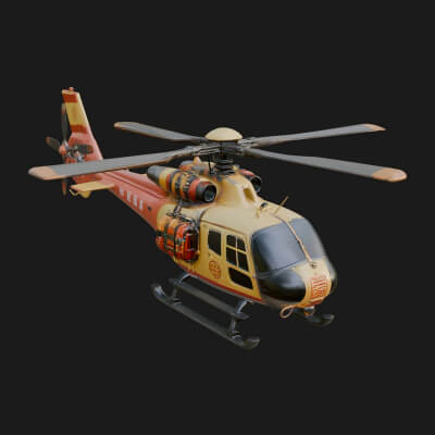 Rescue Helicopter Model Design 3 3D Print Model