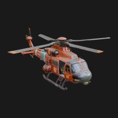 Rescue Helicopter Model Design 4 3D Print Model