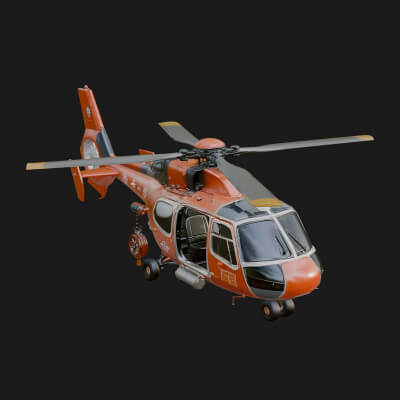 Rescue Helicopter Model Design 6 3D Print Model
