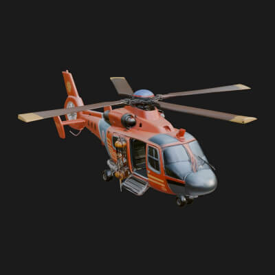 Rescue Helicopter Model Design 8 3D Print Model