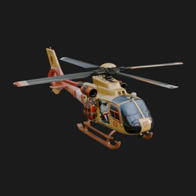 Rescue Helicopter Model Design 9 3D Print Model