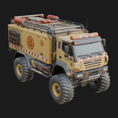 Rescue Truck Model Design 2 3D Print Model