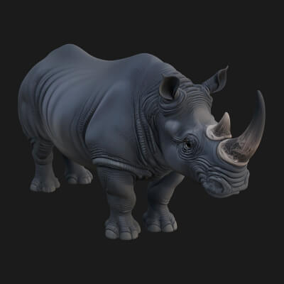 Rhinoceros Statue Design 10 3D Print Model