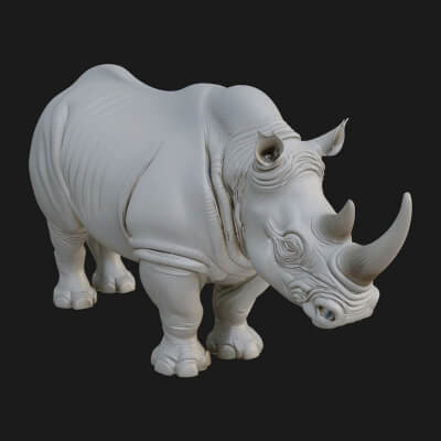 Rhinoceros Statue Design 7 3d Print Model
