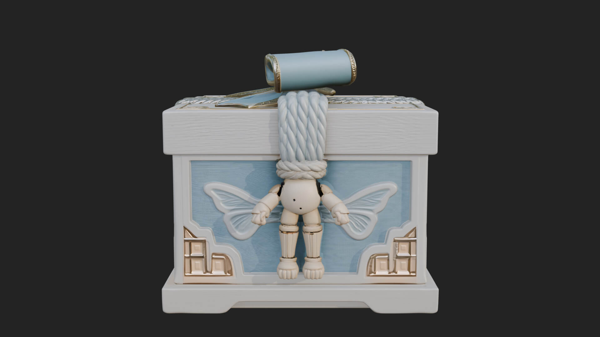 Ribbon Gift Box Ornament Design 1 3D Print Model 3D Model
