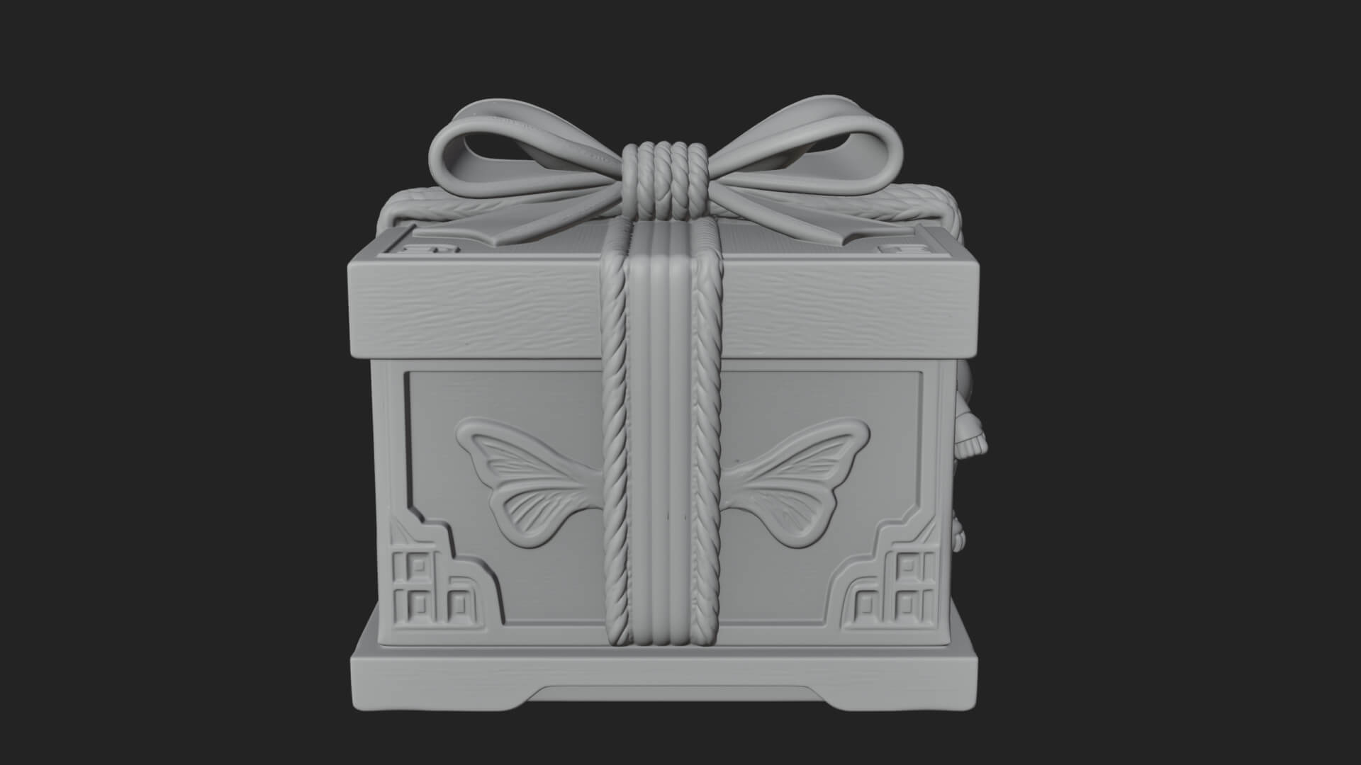 Ribbon Gift Box Ornament Design 1 3D Print Model 3D Model