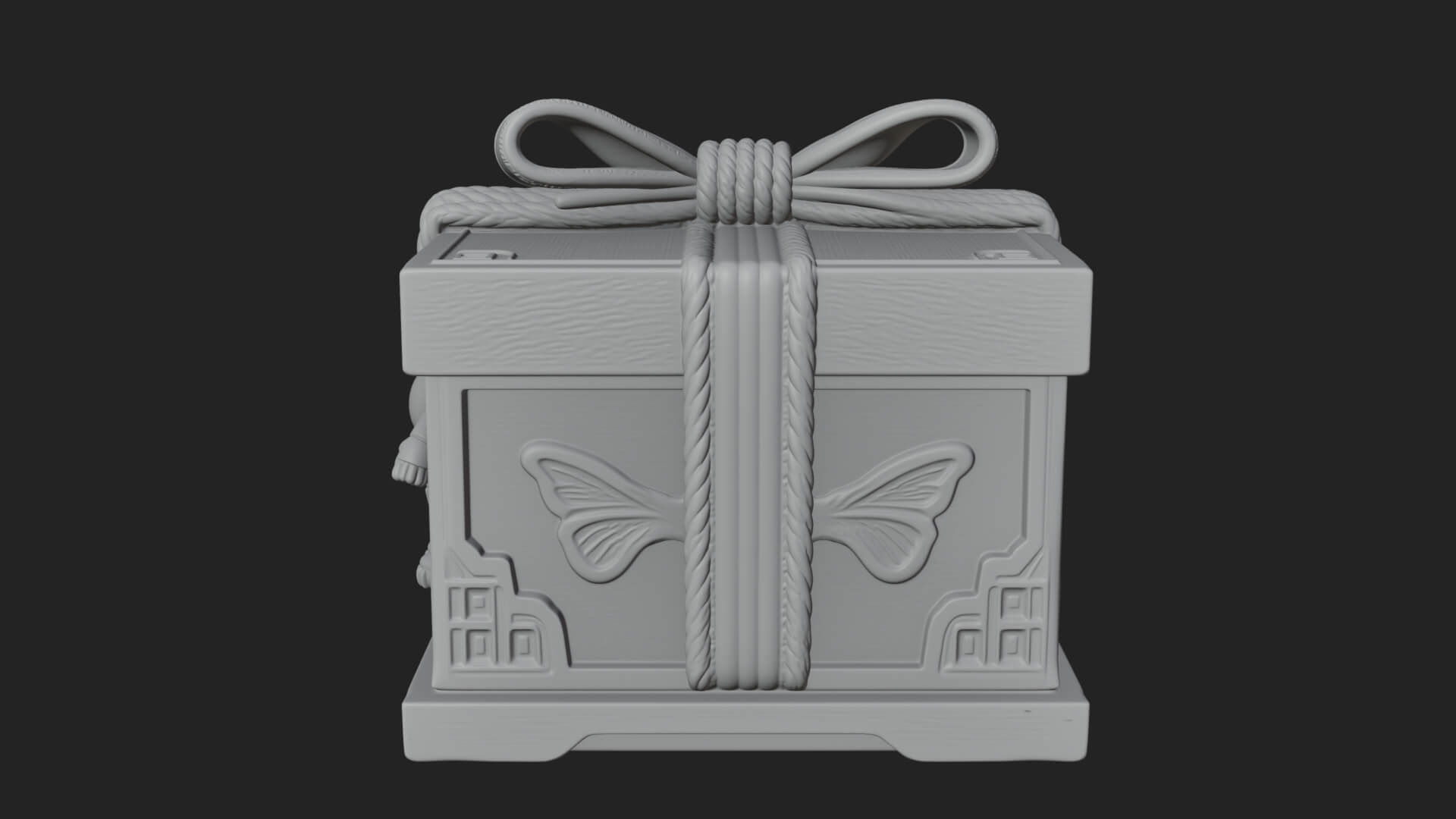 Ribbon Gift Box Ornament Design 1 3D Print Model 3D Model