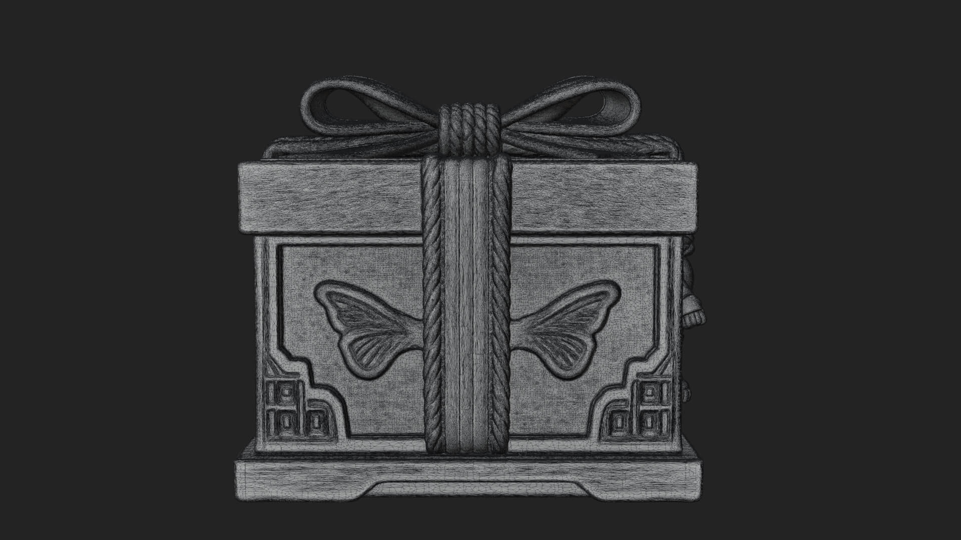 Ribbon Gift Box Ornament Design 1 3D Print Model 3D Model