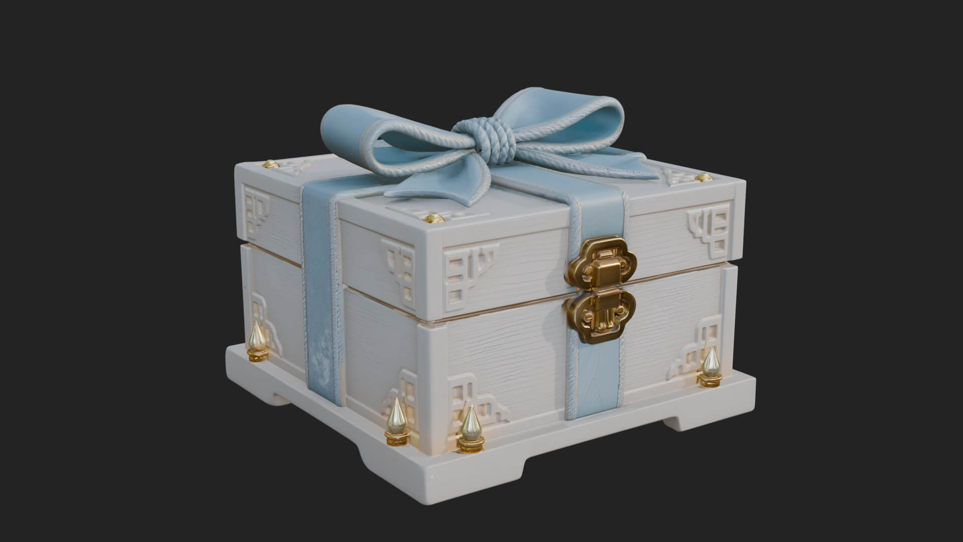 Ribbon Gift Box Ornament Design 2 3D Print Model 3D Model