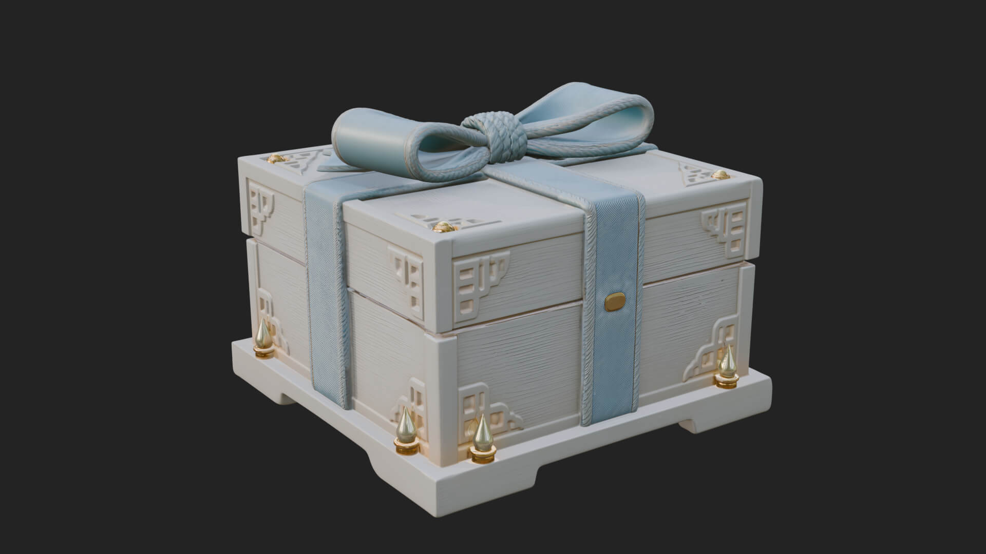 Ribbon Gift Box Ornament Design 2 3D Print Model 3D Model