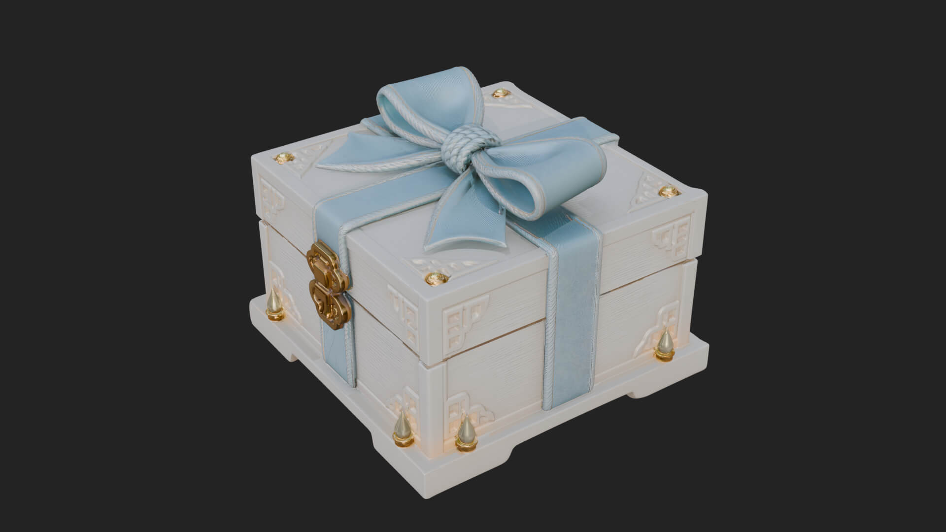 Ribbon Gift Box Ornament Design 2 3D Print Model 3D Model