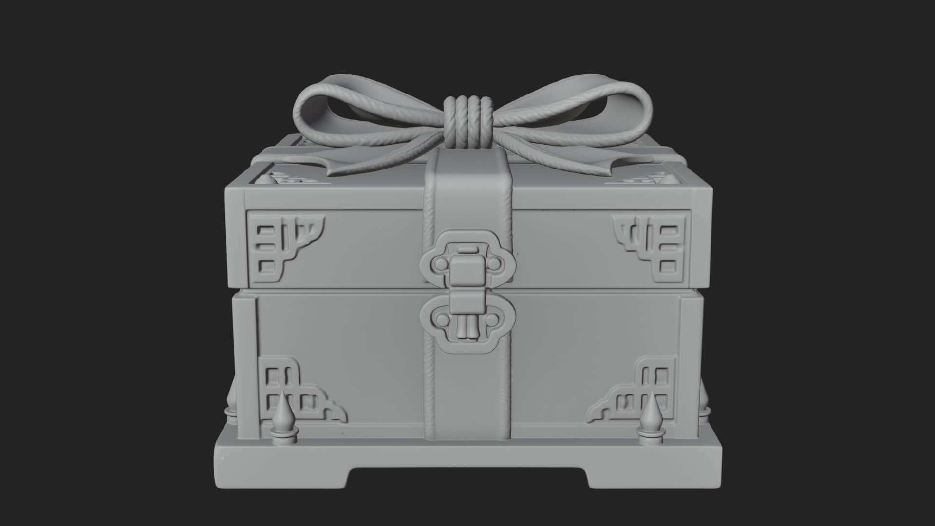 Ribbon Gift Box Ornament Design 2 3D Print Model 3D Model