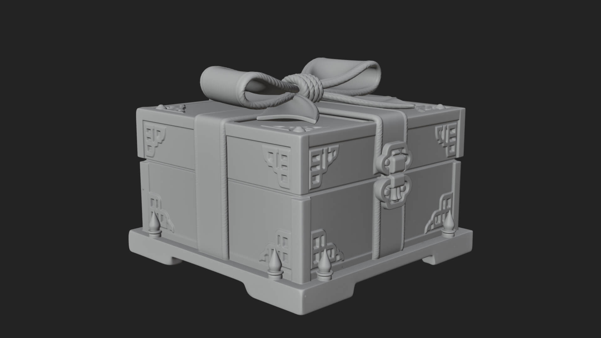 Ribbon Gift Box Ornament Design 2 3D Print Model 3D Model
