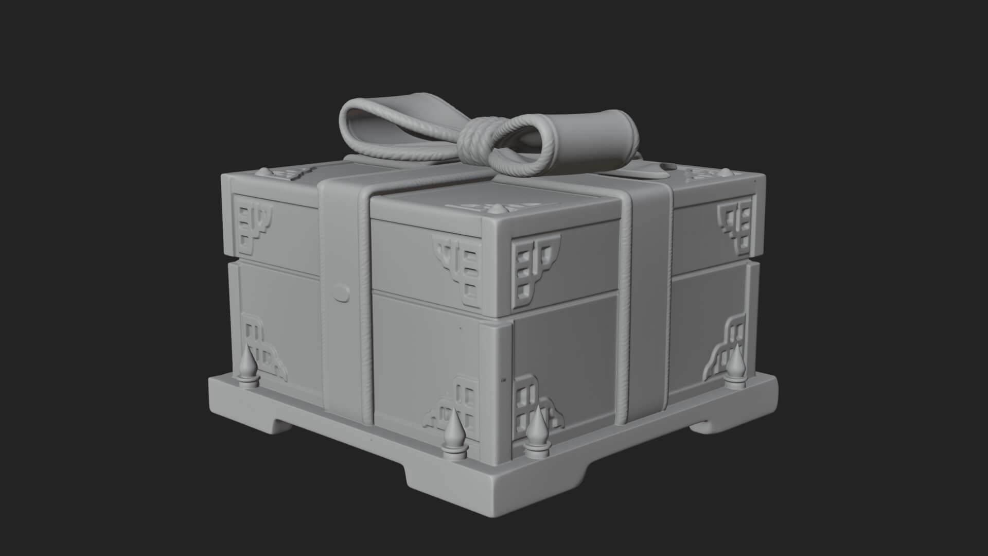 Ribbon Gift Box Ornament Design 2 3D Print Model 3D Model