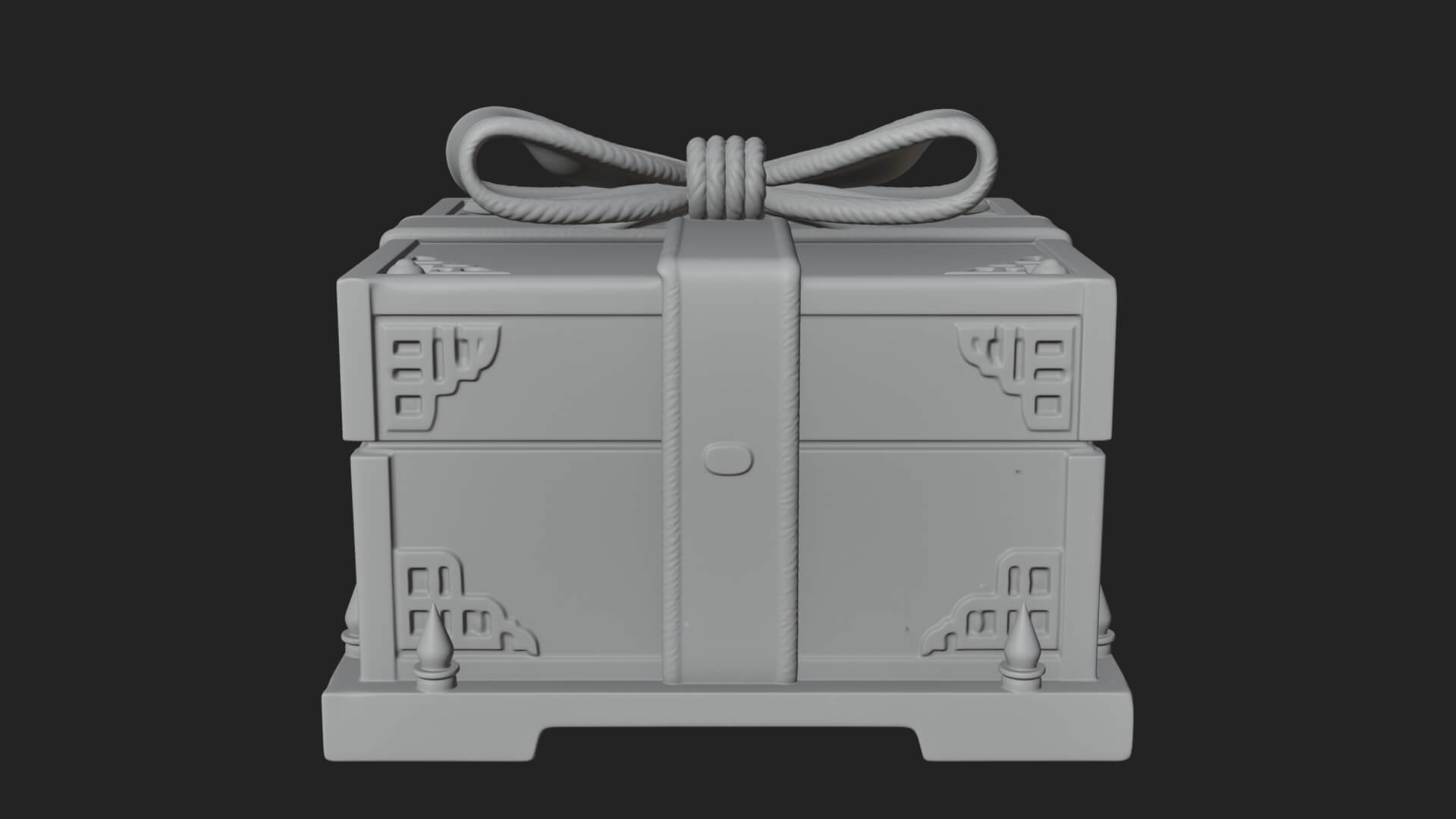 Ribbon Gift Box Ornament Design 2 3D Print Model 3D Model
