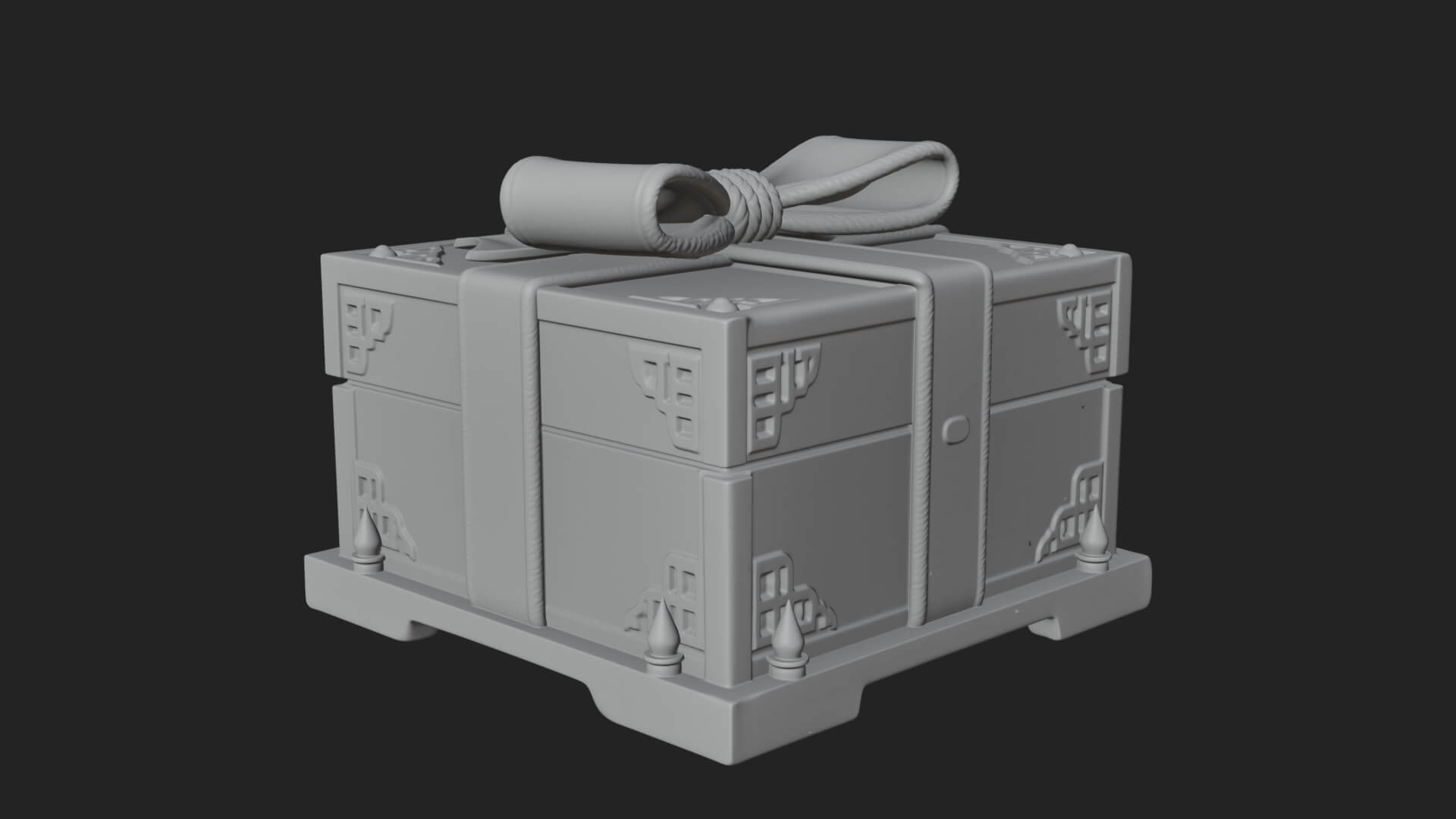 Ribbon Gift Box Ornament Design 2 3D Print Model 3D Model