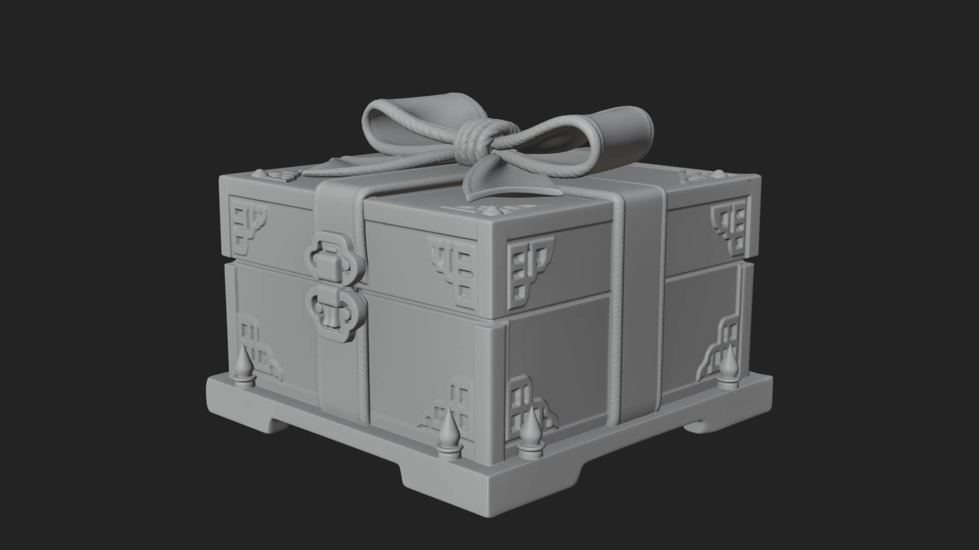 Ribbon Gift Box Ornament Design 2 3D Print Model 3D Model