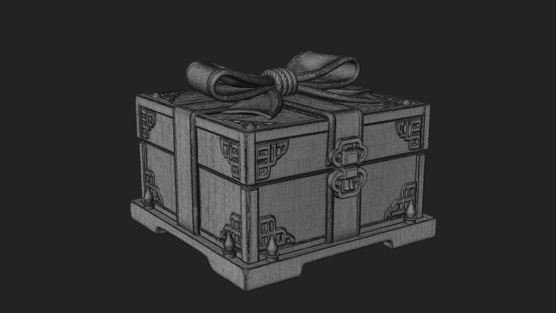 Ribbon Gift Box Ornament Design 2 3D Print Model 3D Model
