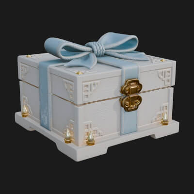 Ribbon Gift Box Ornament Design 2 3D Print Model