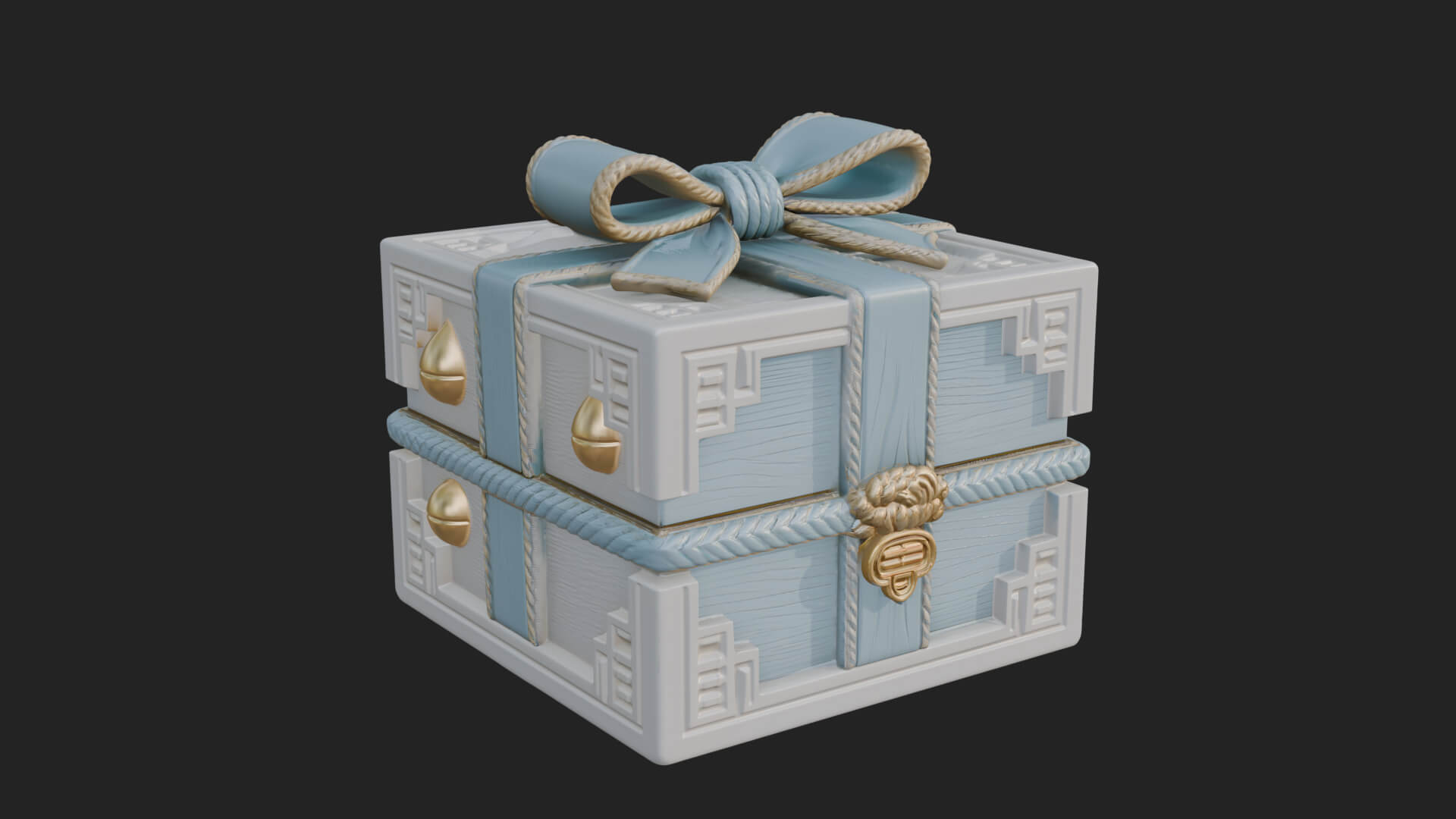 Ribbon Gift Box Ornament Design 3 3D Print Model 3D Model