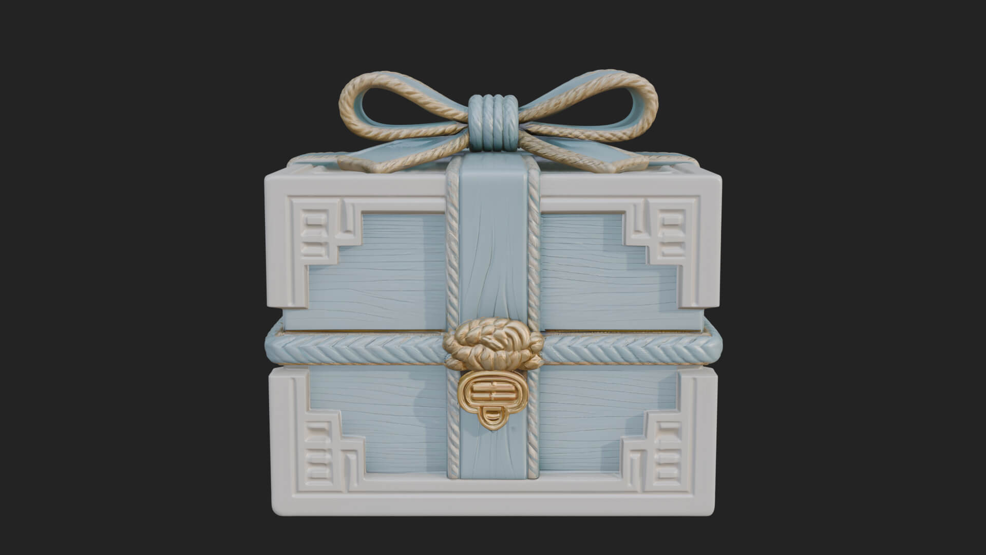 Ribbon Gift Box Ornament Design 3 3D Print Model 3D Model