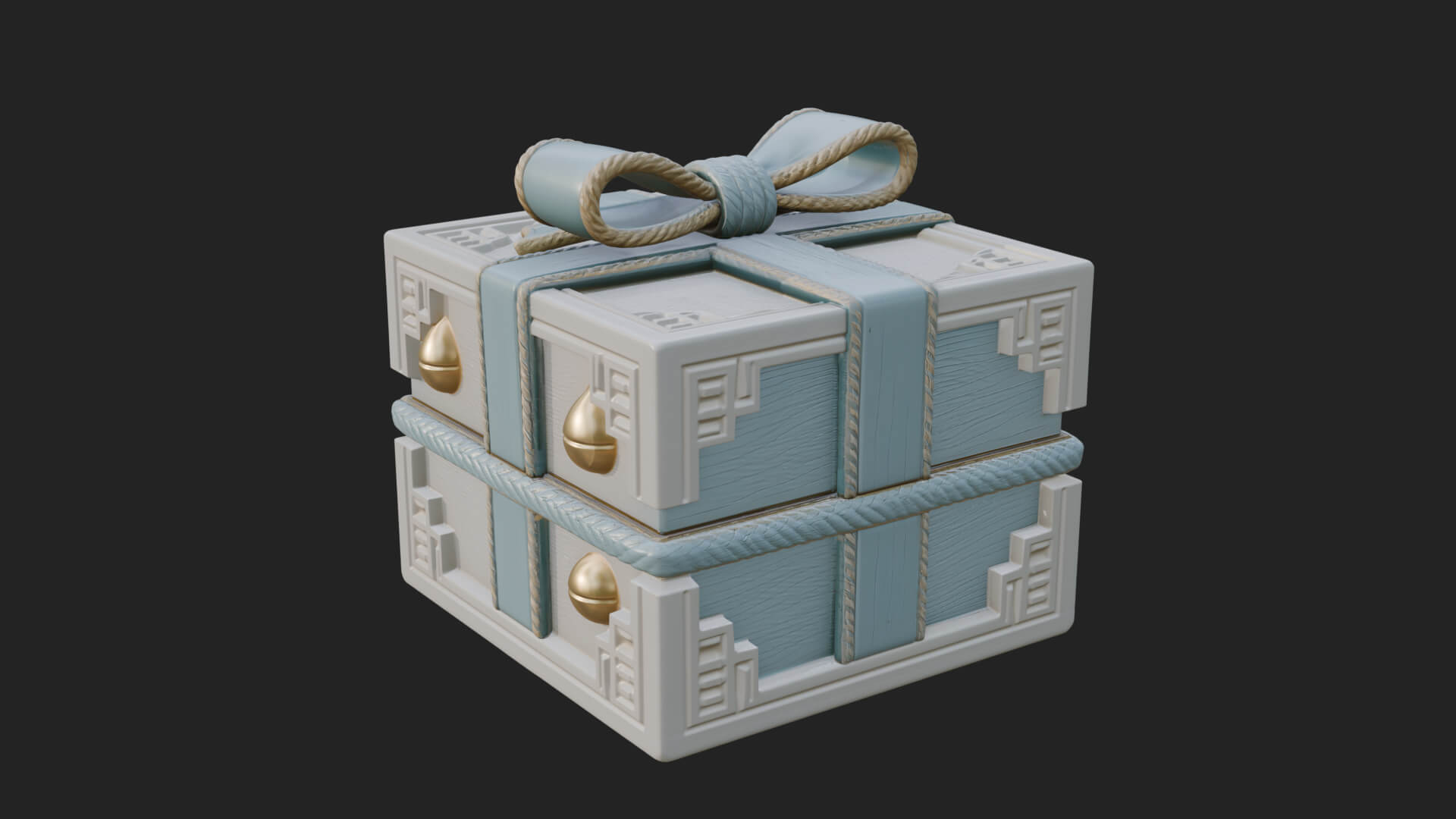Ribbon Gift Box Ornament Design 3 3D Print Model 3D Model