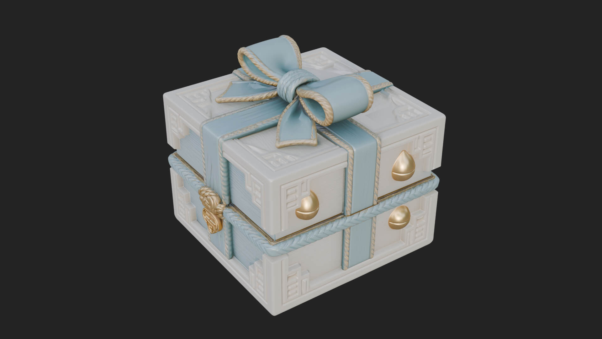 Ribbon Gift Box Ornament Design 3 3D Print Model 3D Model