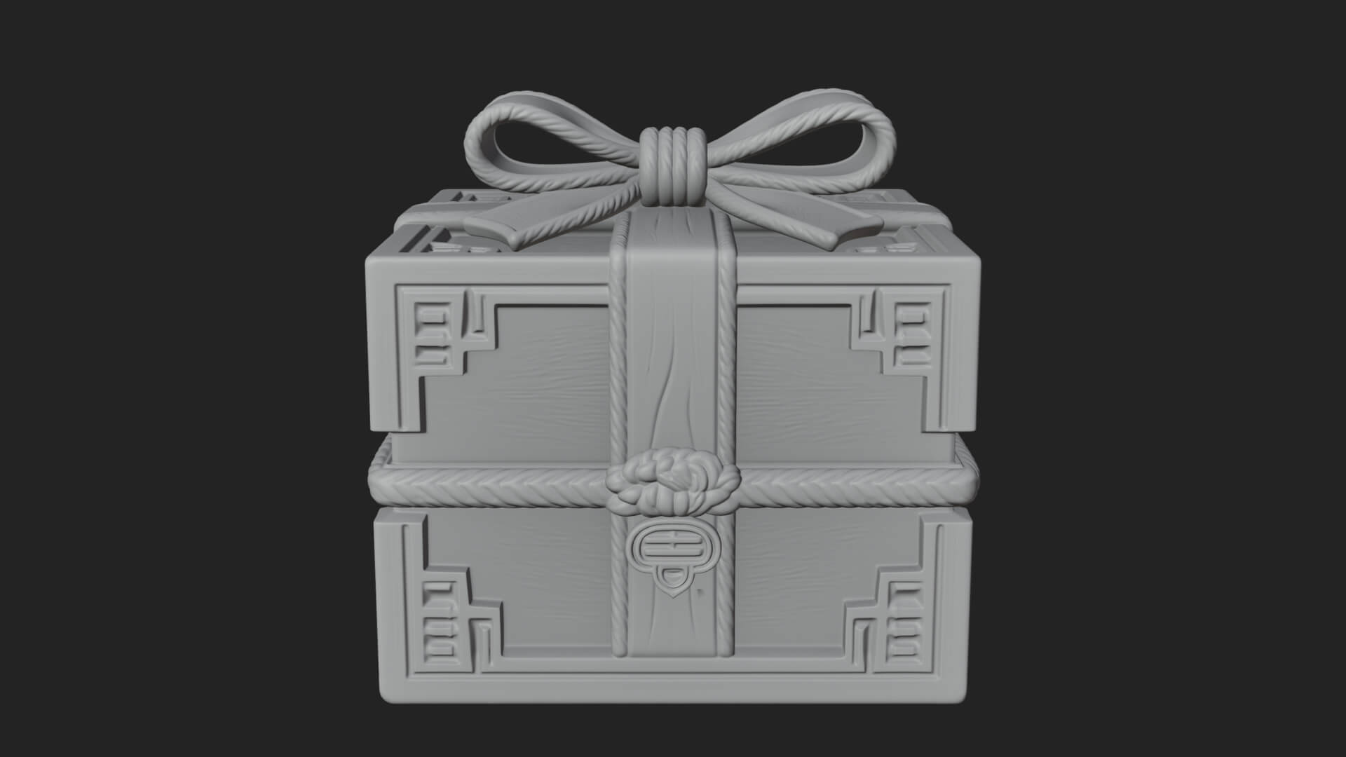 Ribbon Gift Box Ornament Design 3 3D Print Model 3D Model