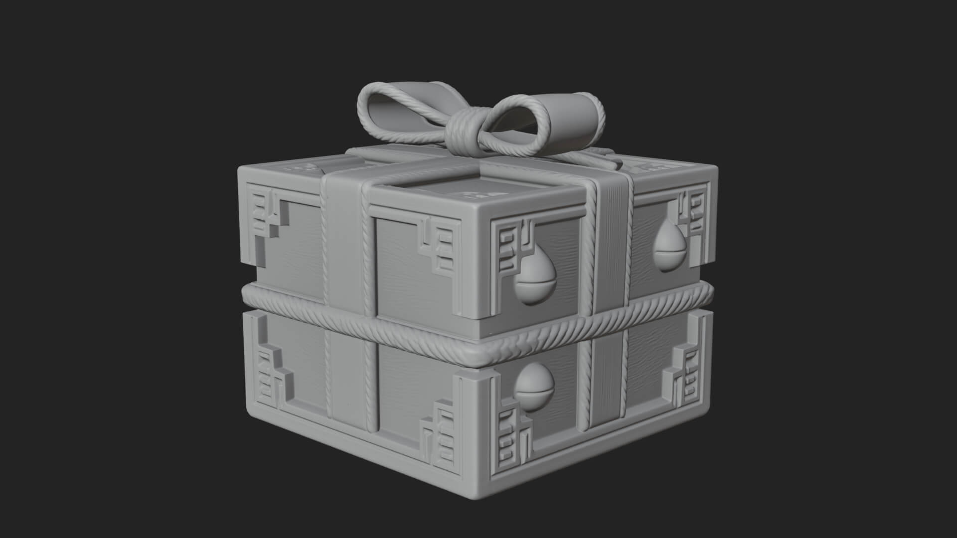 Ribbon Gift Box Ornament Design 3 3D Print Model 3D Model