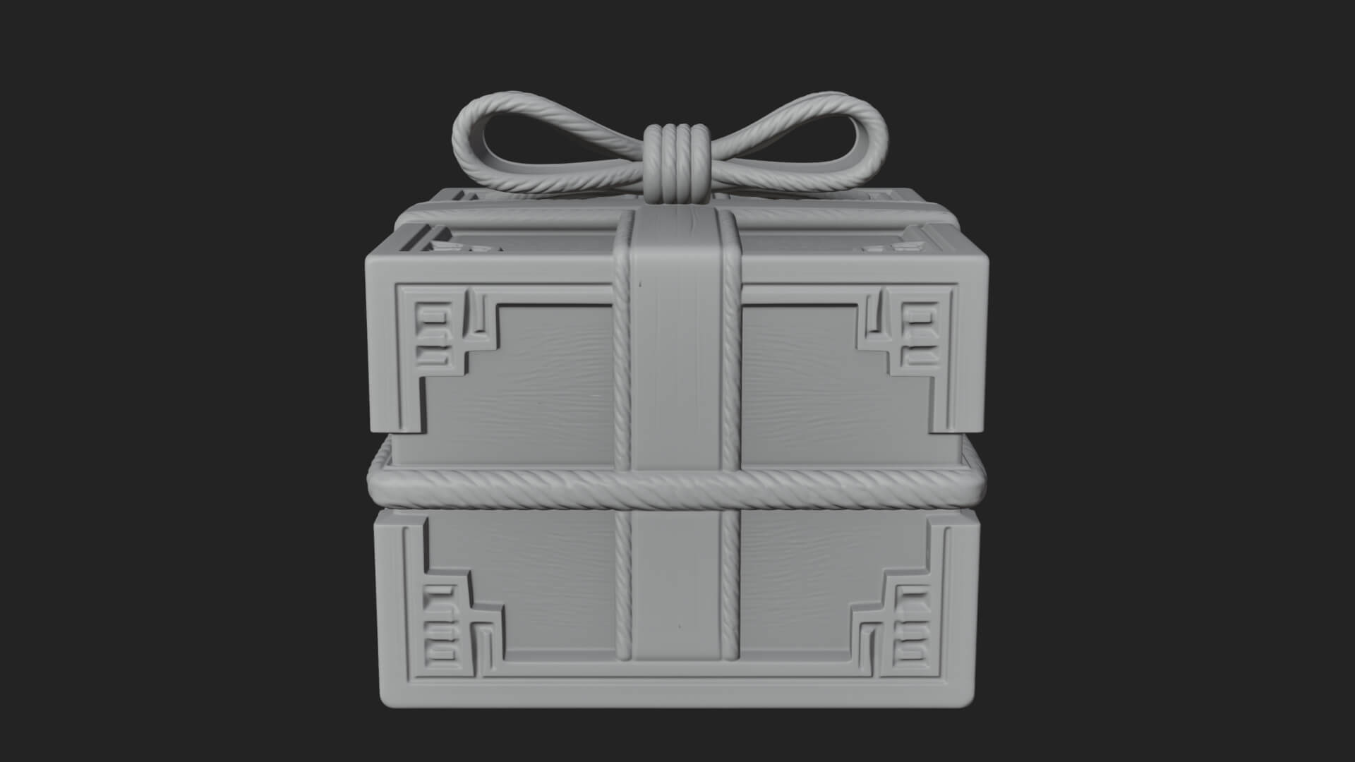 Ribbon Gift Box Ornament Design 3 3D Print Model 3D Model